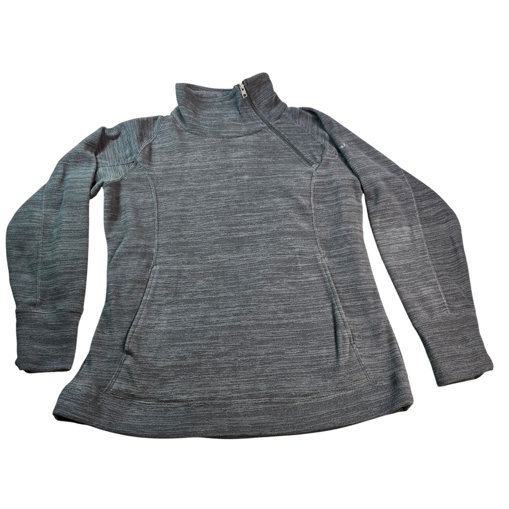 Avalanche Thermalation Gray Heather Fleece Asymmetrical Zip Pullover Women's XL